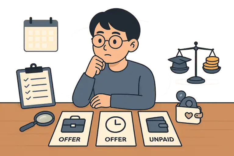 OPT 收到合同工、兼职或无薪项目后，怎么判断该接还是继续找全职？